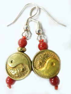 Copper made Tai-Chi earings