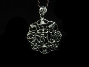 Round Om mani pendant