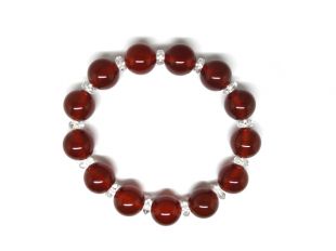 Carnelian w quartz bracelet