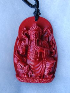 Cinnabar Pendant (S)~Guan Gong