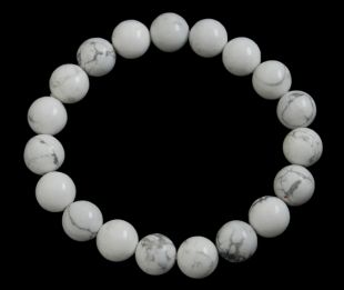 White Howlite Bracelet 10mm