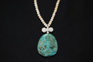 Turquoise Deity pendant S