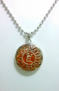 Yellow Zambala Mantra 925 pure silver  Pendant 