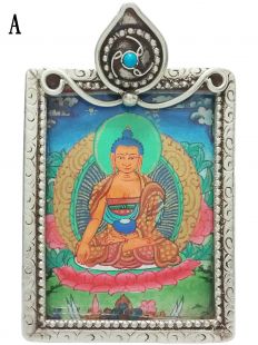 Silver Frame Thanka Pendant