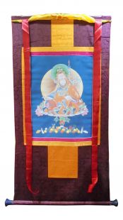 Assorted Guru Rinpoche thanka with brocade