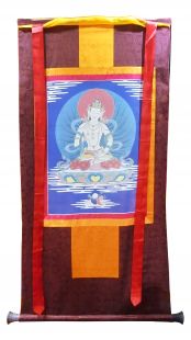 Assorted Vajrasatva thanka with brocade