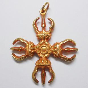 Double Dorje 3 leaf Pendant GP