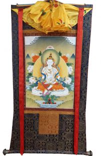 Assorted Vajrasattva thanka with brocade