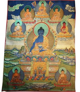 Medicine Buddha Embroidery Thanka