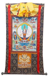 Assorted Thousand arms Kuan Yin thanka with brocade